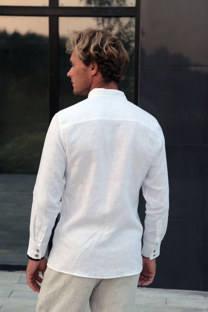 Men’s Linen Shirt OLIVE - IN STOCK
