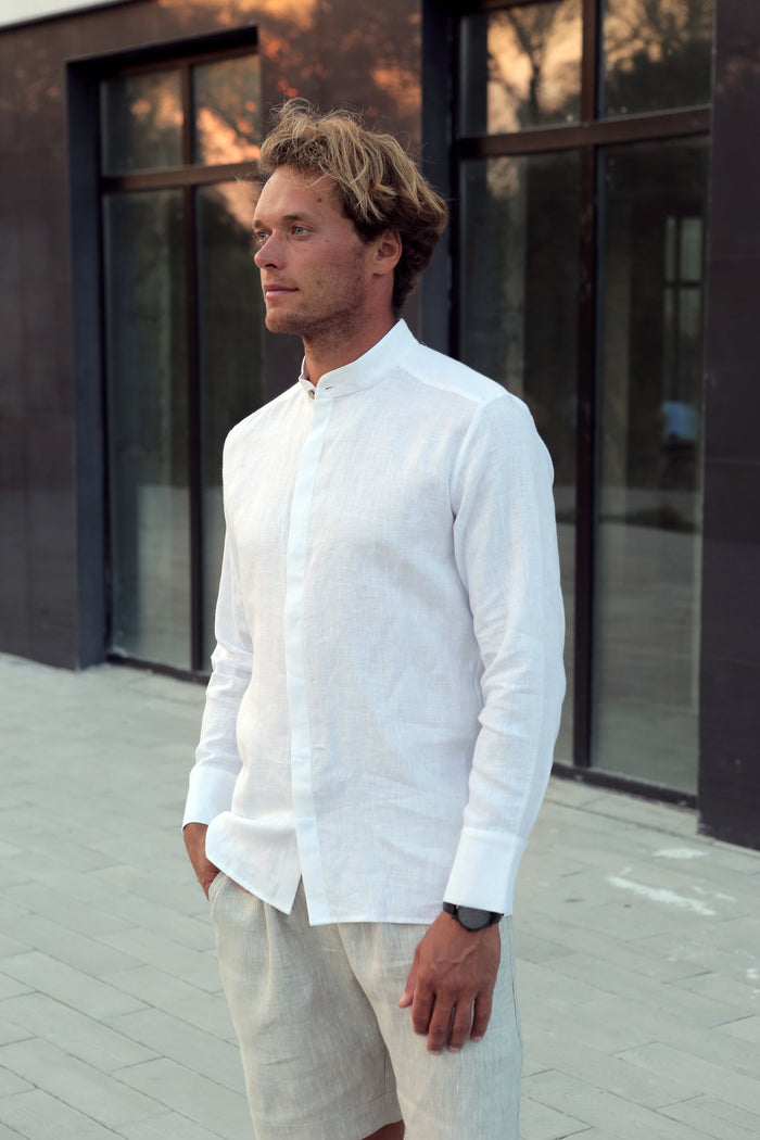 Men’s Linen Shirt OLIVE - IN STOCK