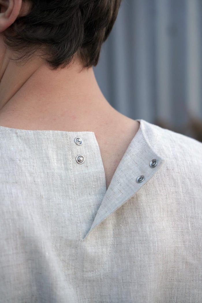 Mens linen t-shirt, Narrow neck IVY - IN STOCK