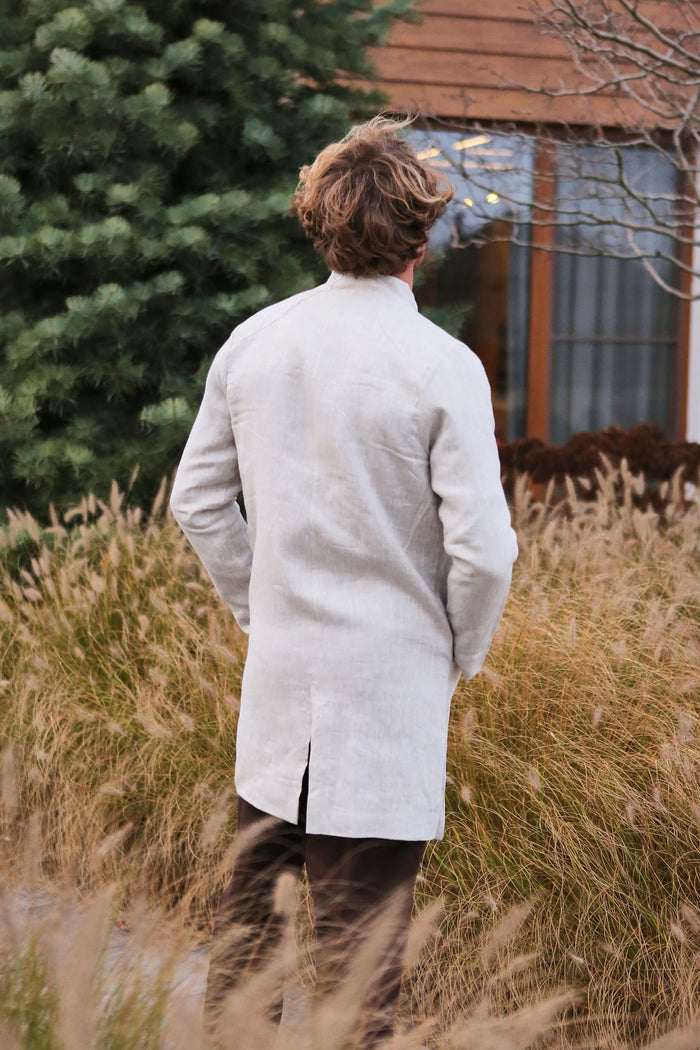 Men’s Linen Trench ALMOND - IN STOCK