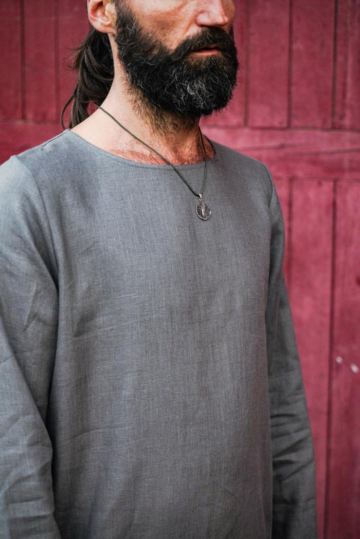Men’s Long Linen T-Shirt, Kaftan LOTAN - IN STOCK