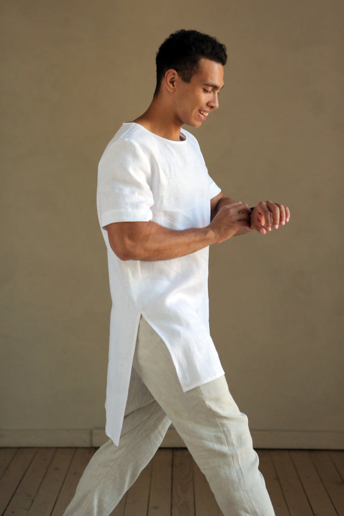 Men’s Long Linen T-Shirt LINDEN - IN STOCK