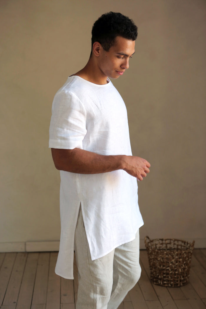 Men’s Long Linen T-Shirt LINDEN - IN STOCK
