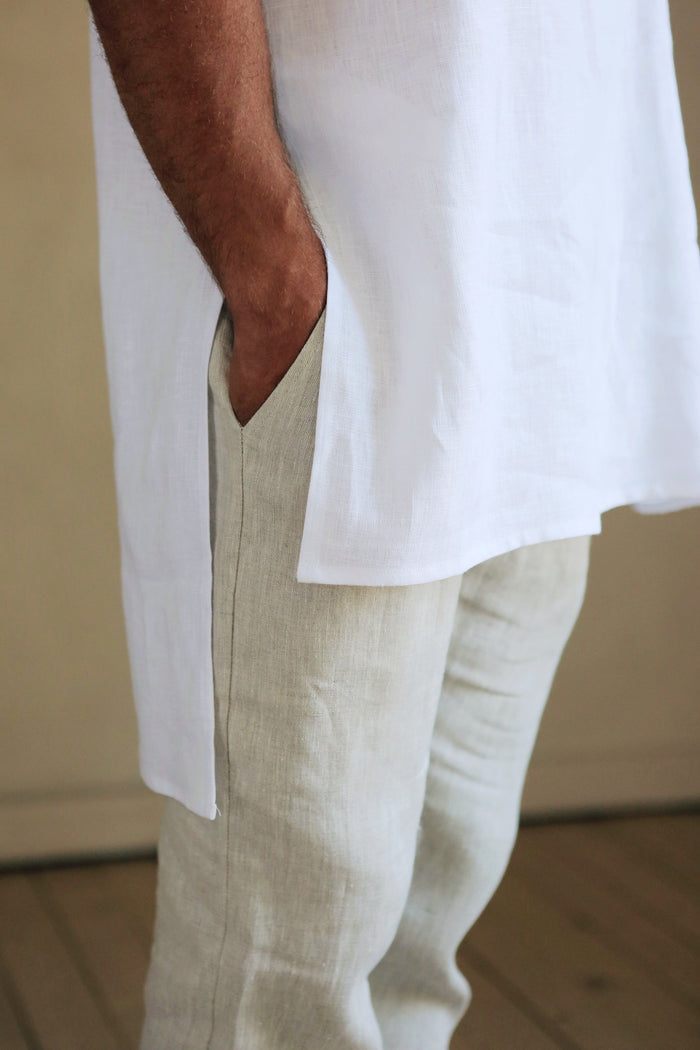 Men’s Long Linen T-Shirt LINDEN - IN STOCK