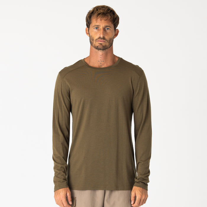 Mens Merino LS Base Layer Olive