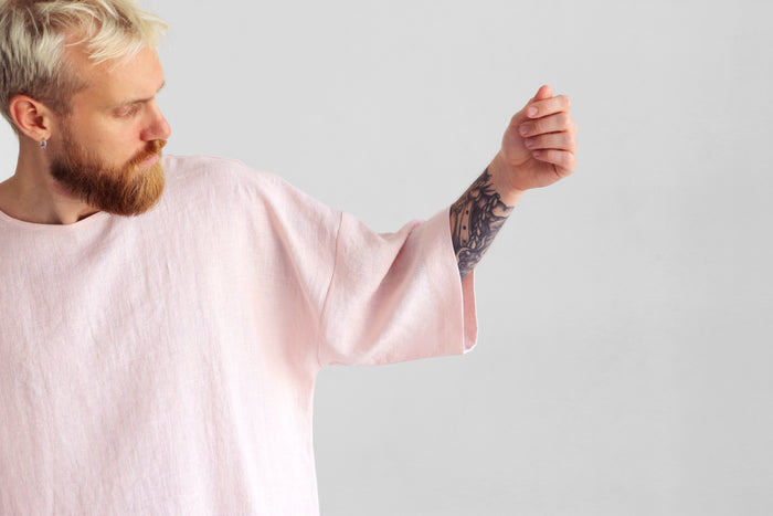 Men’s Oversized Linen T-Shirt LOTUS - IN STOCK