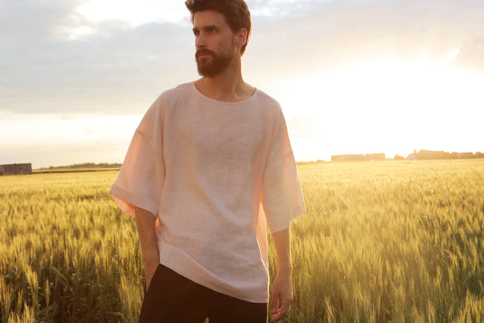 Men’s Oversized Linen T-Shirt LOTUS - IN STOCK