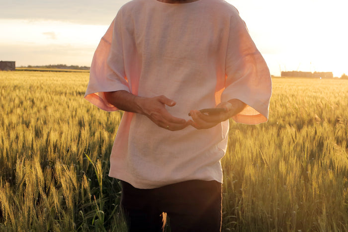 Men’s Oversized Linen T-Shirt LOTUS - IN STOCK
