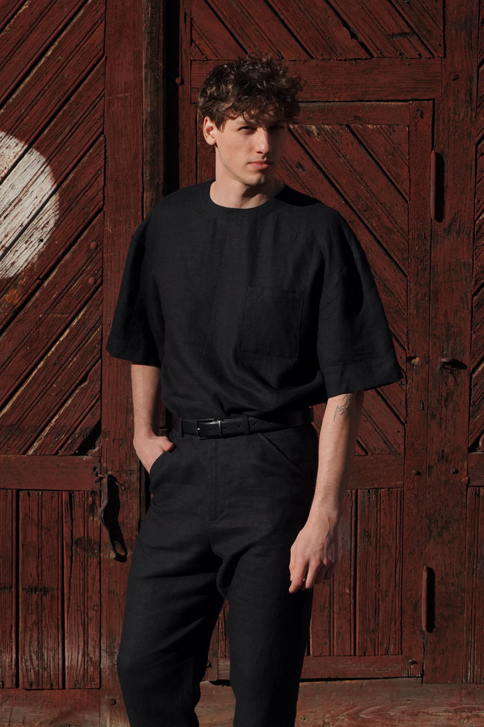 Men’s Oversized Linen T-Shirt SUMIRE - IN STOCK