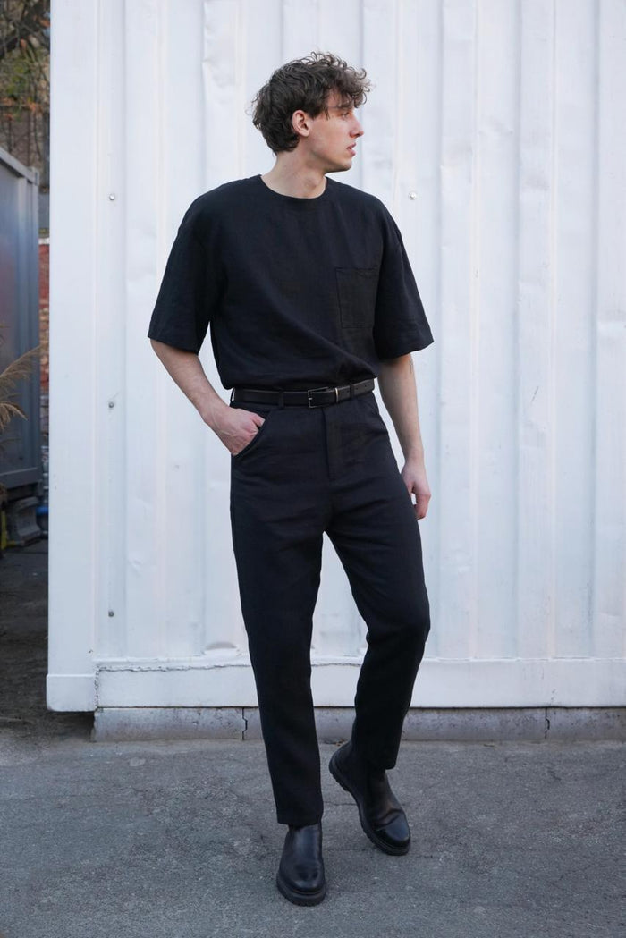 Men’s Oversized Linen T-Shirt SUMIRE - IN STOCK