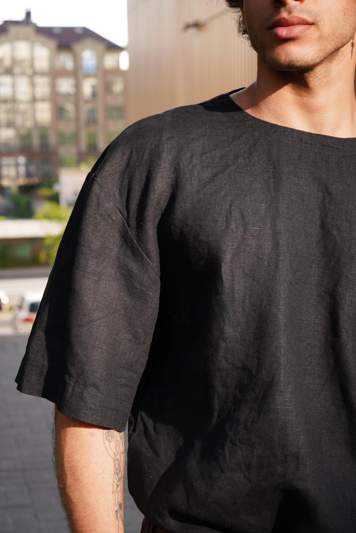 Men’s Oversized Linen T-Shirt SUMIRE - IN STOCK