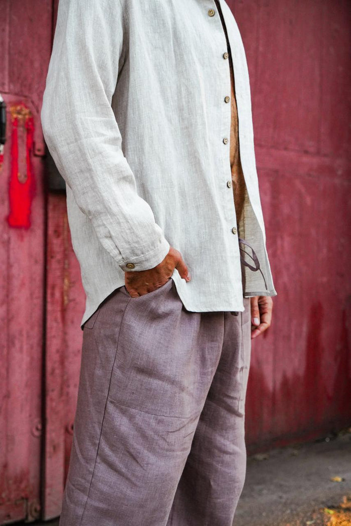 Mens relaxed linen shirt MAGNOLIA - IN STOCK