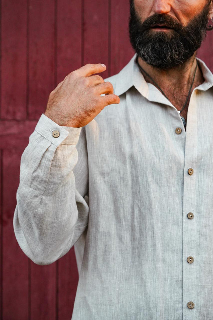 Mens relaxed linen shirt MAGNOLIA - IN STOCK