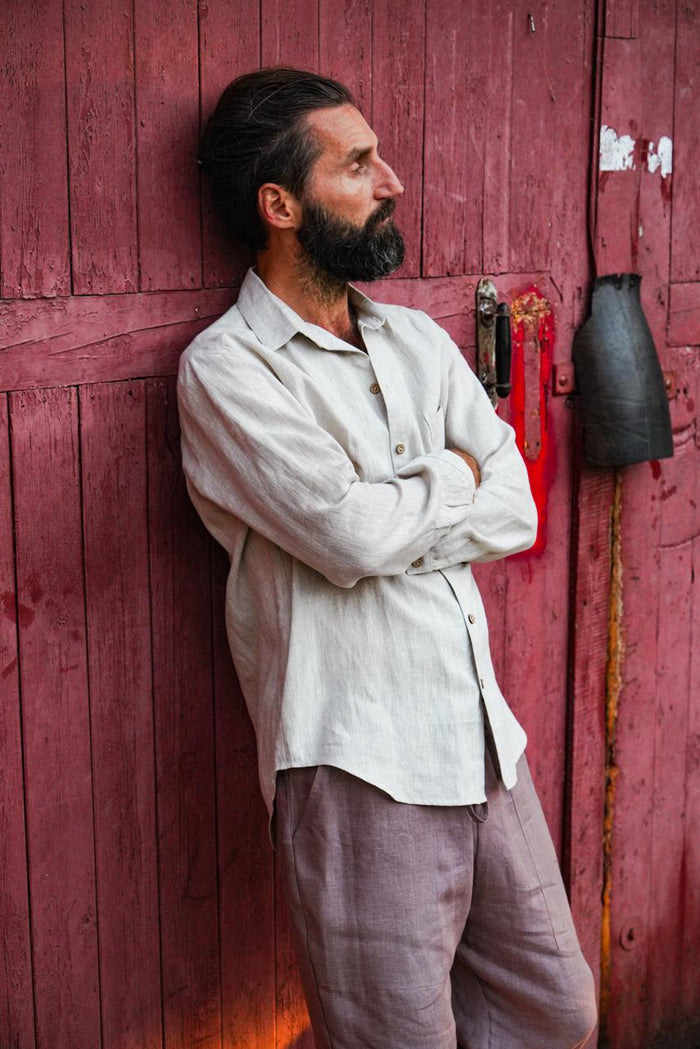 Mens relaxed linen shirt MAGNOLIA - IN STOCK