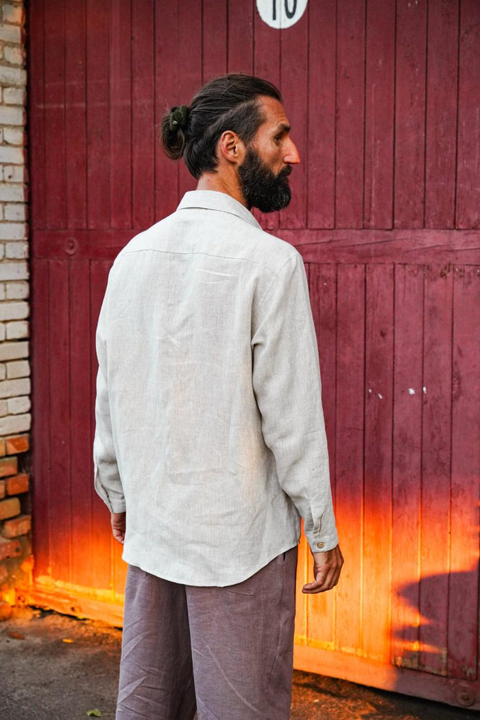Mens relaxed linen shirt MAGNOLIA - IN STOCK