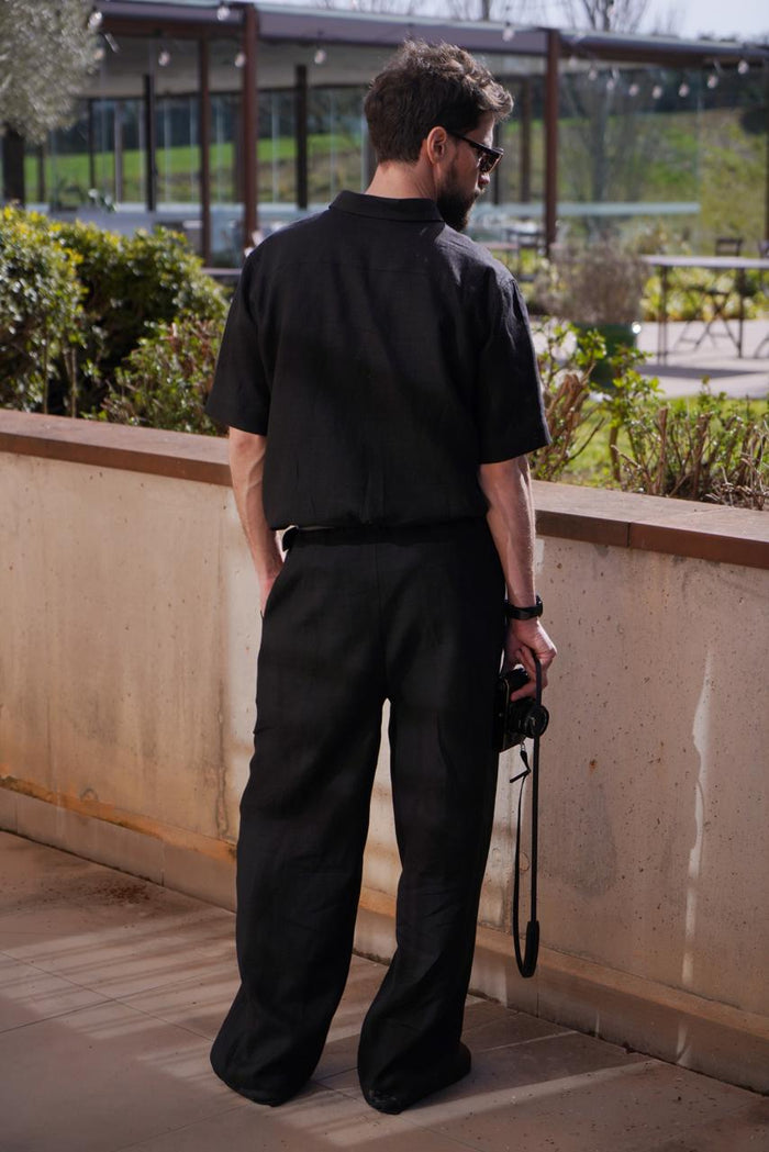 Men’s short sleeve linen shirt GARNET - IN STOCK