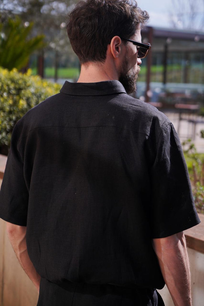 Men’s short sleeve linen shirt GARNET - IN STOCK