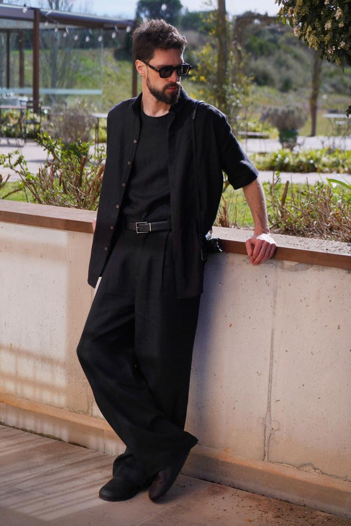 Men’s short sleeve linen shirt GARNET - IN STOCK
