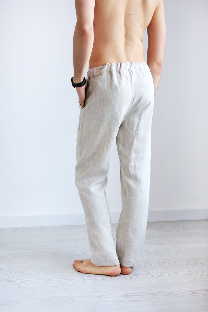 Men’s Straight Leg Linen Pants ASH - IN STOCK