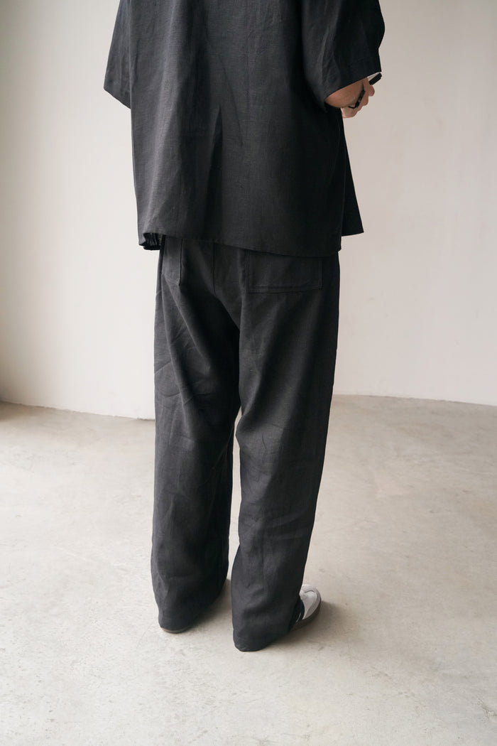 Men’s Wide-Leg Linen Pants SLOE in Black