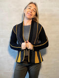 Mermaid jacket by Hanne Falkenberg, knitting kit | 71 Black, 74 Slate grey, 04 Curry yellow