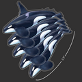 Mini Bull Orca Stickers (Pack of 5)
