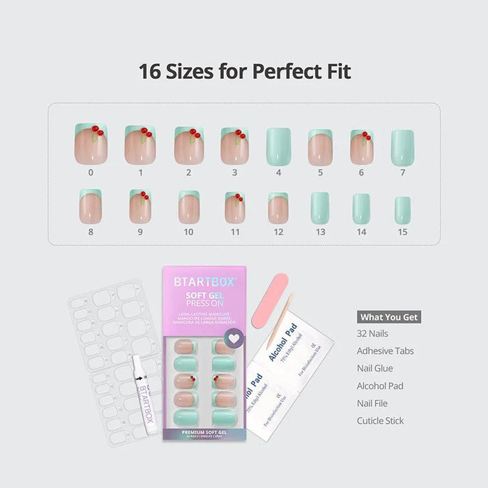 Mint Green Berry Press-On Nails
