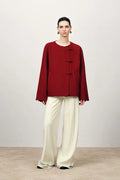 New Style Buttoned Short Wool Coat in Merino Wool