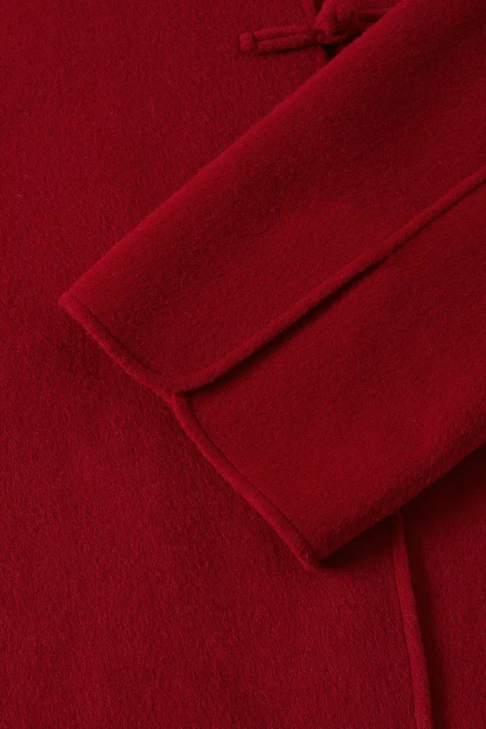 New Style Buttoned Short Wool Coat in Merino Wool