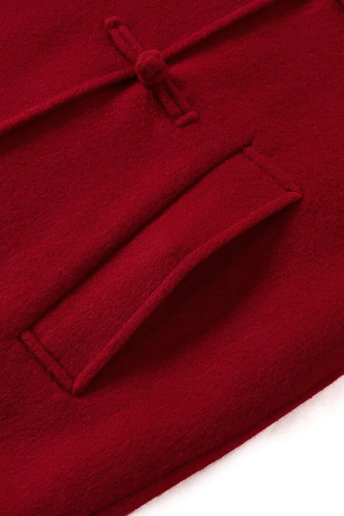 New Style Buttoned Short Wool Coat in Merino Wool
