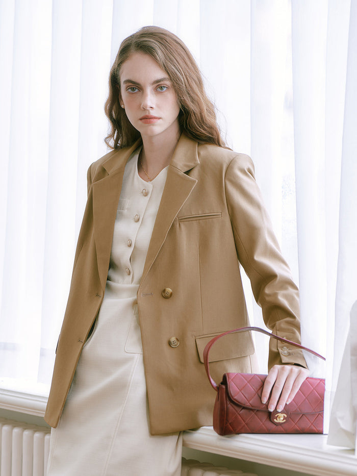Notched Collar Single Breasted Casual Blazer
