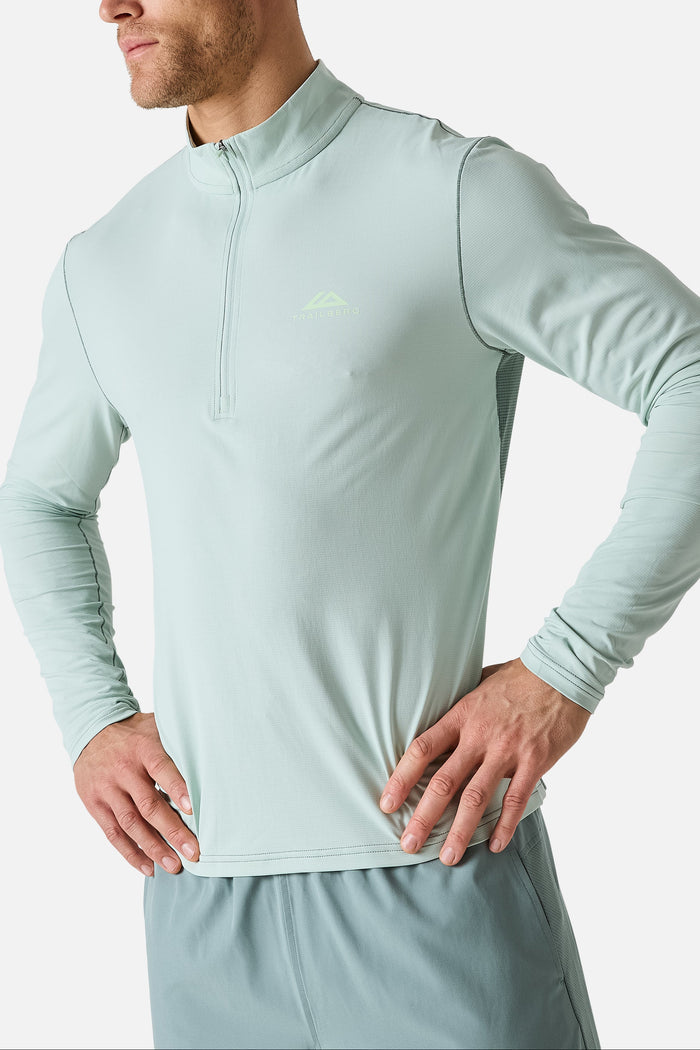 Nucleus Outdoor 1/4 Zip - Tide Mist/Willow Green