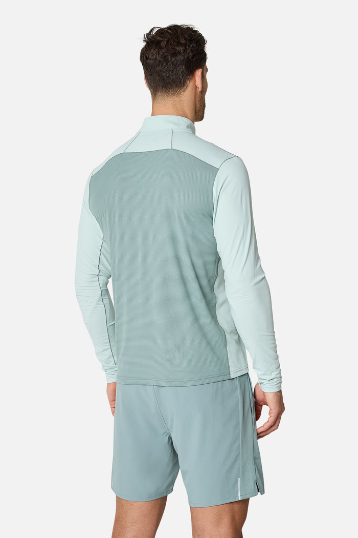 Nucleus Outdoor 1/4 Zip - Tide Mist/Willow Green