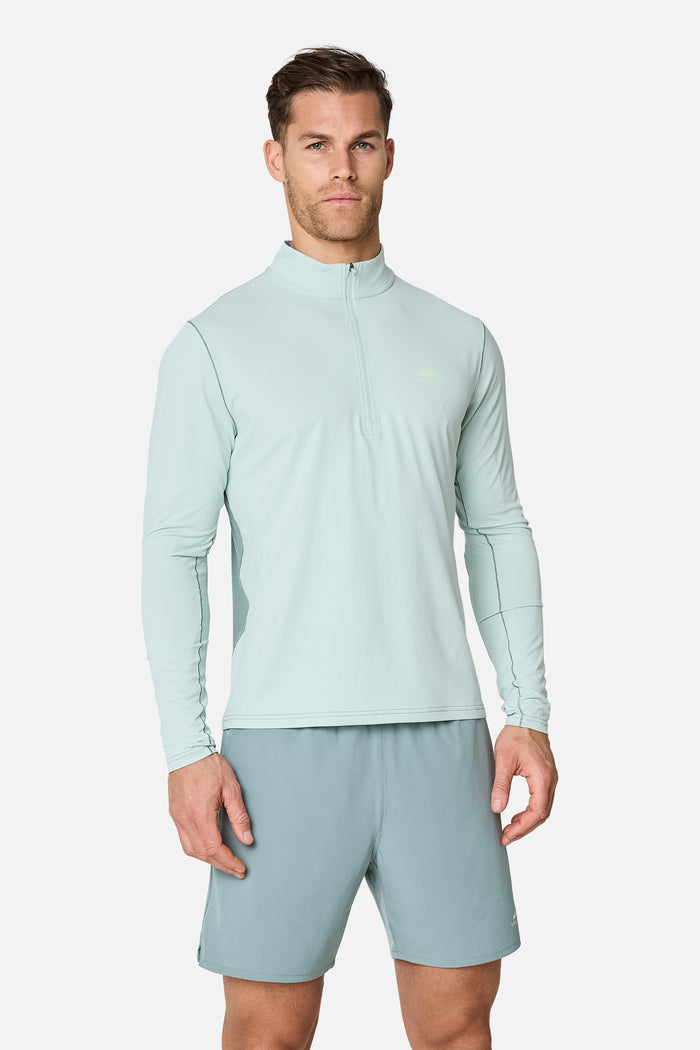 Nucleus Outdoor 1/4 Zip - Tide Mist/Willow Green