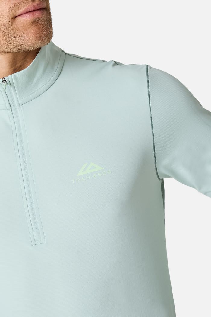 Nucleus Outdoor 1/4 Zip - Tide Mist/Willow Green