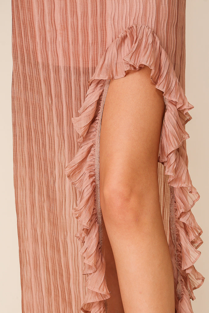 Oceanic Wavy Pleated Skirt