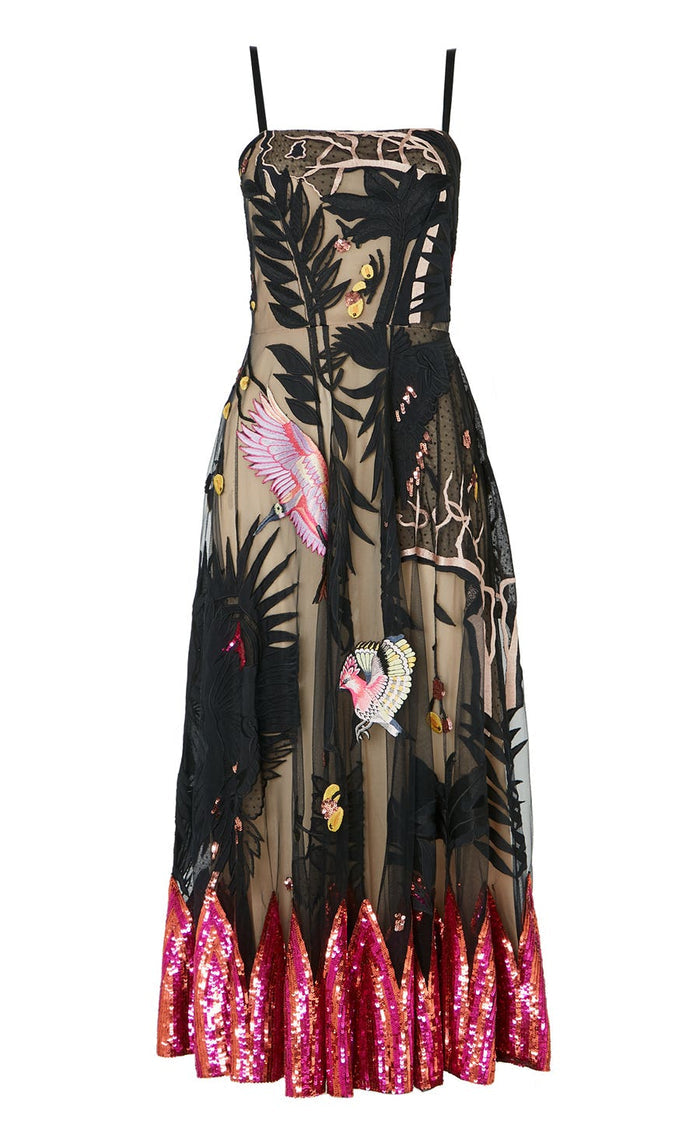 Opera Strappy Dress - Black Mix