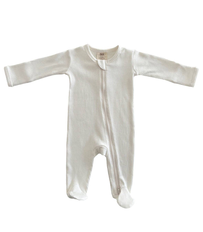Organic Ribbed Zip Footie