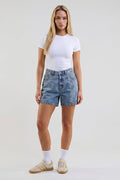 Orla Mom Denim Shorts - Bleach Wash