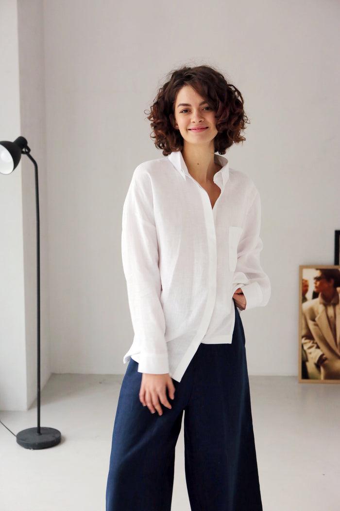 Oversized Linen Shirt AZOLLA - IN STOCK