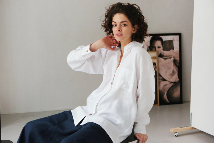 Oversized Linen Shirt AZOLLA - IN STOCK