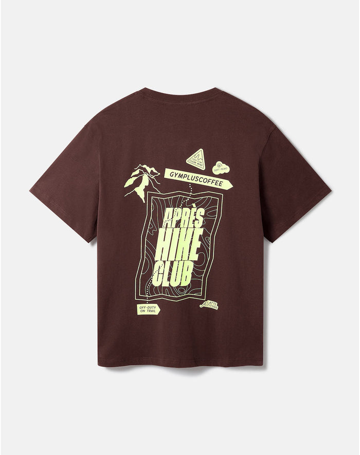 Oversized Print Tee in Mocha Bean