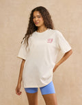 Oversized Print Tee in Warm White