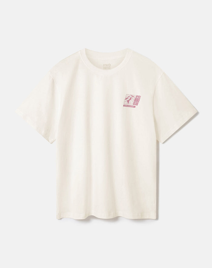 Oversized Print Tee in Warm White