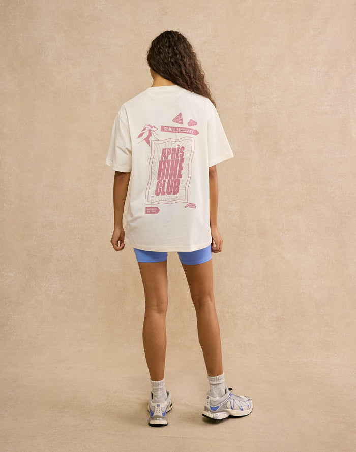 Oversized Print Tee in Warm White