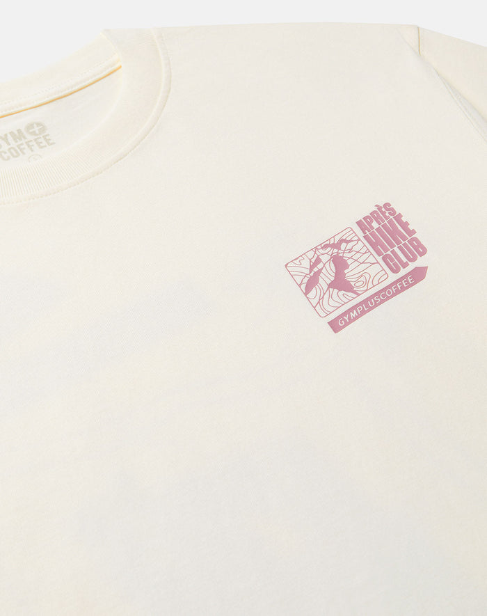 Oversized Print Tee in Warm White
