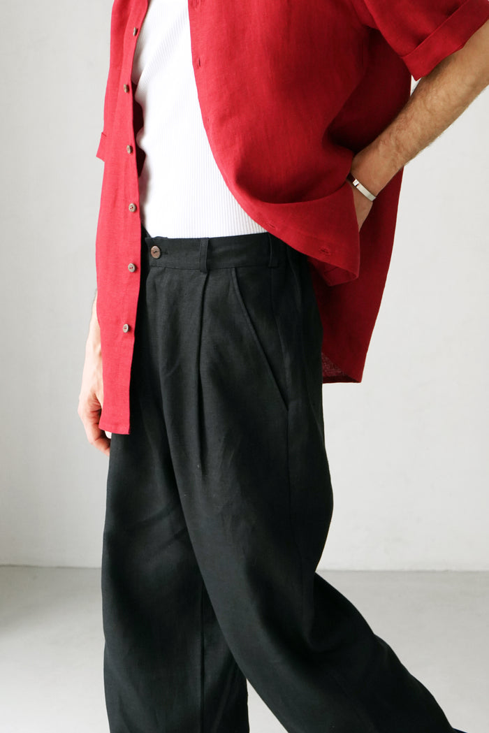 Palazzo Linen Pants ASPEN - IN STOCK