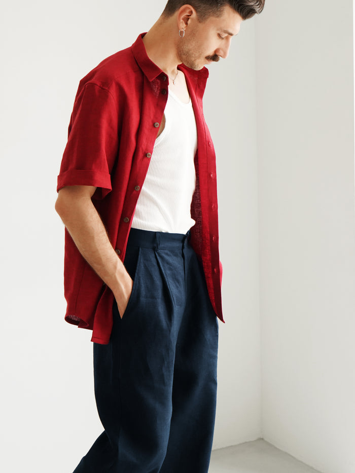 Palazzo Linen Pants ASPEN - IN STOCK