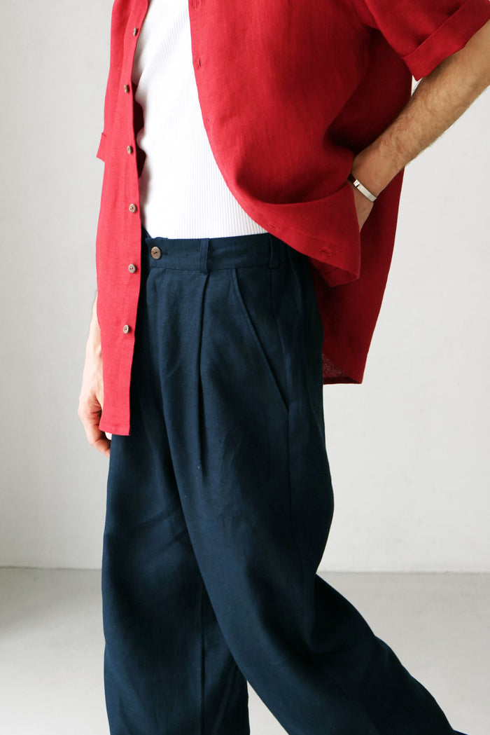 Palazzo Linen Pants ASPEN - IN STOCK