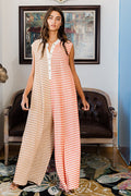 Palmer Two-Tone Striped Jumpsuit